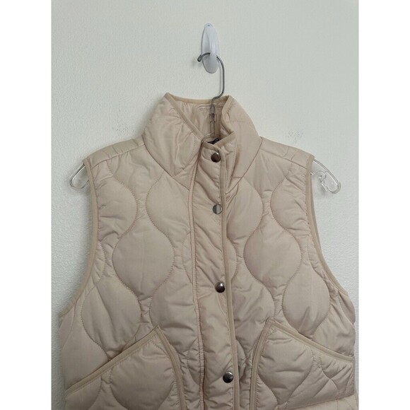 J. Crew Quilted Excursion Sleeveless Puffer Jacket Ivory White Size Small NEW - Picture 4 of 14